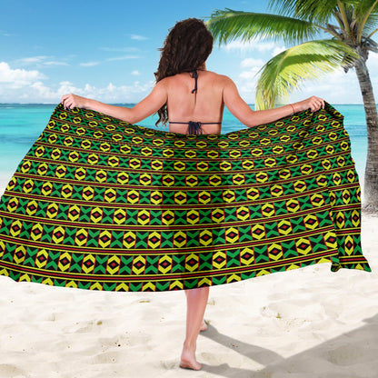 African Geometric Print Pattern Sarong Pareo Wrap