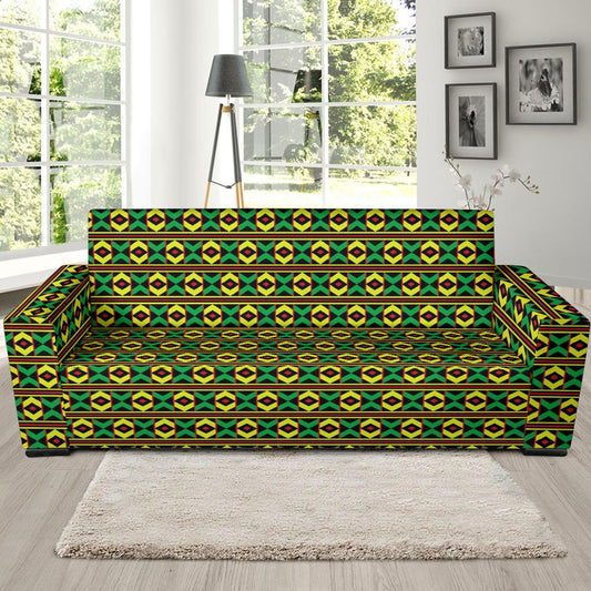 African Geometric Print Pattern Sofa Slipcover-JTAMIGO.COM