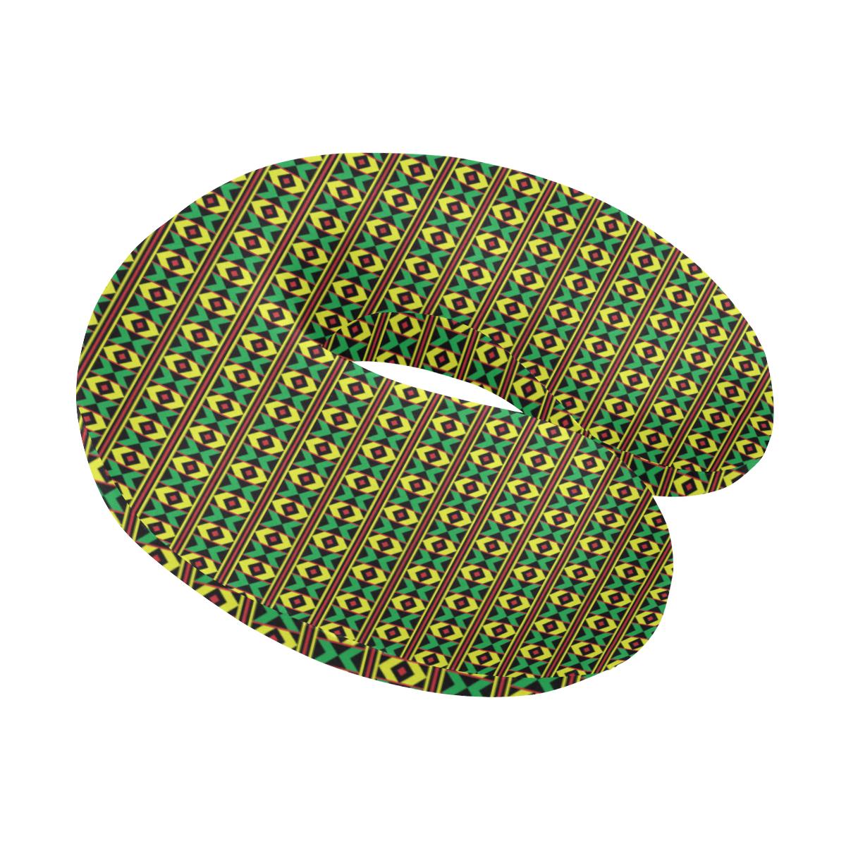 African Geometric Print Pattern U-Shaped Travel Neck Pillow-JTAMIGO.COM