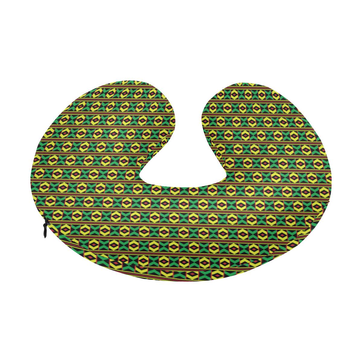 African Geometric Print Pattern U-Shaped Travel Neck Pillow-JTAMIGO.COM