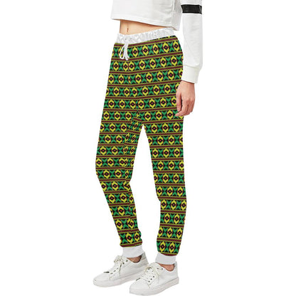 African Geometric Print Pattern Unisex Casual Sweatpants (Model L11)-JTAMIGO.COM