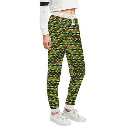 African Geometric Print Pattern Unisex Casual Sweatpants (Model L11)-JTAMIGO.COM