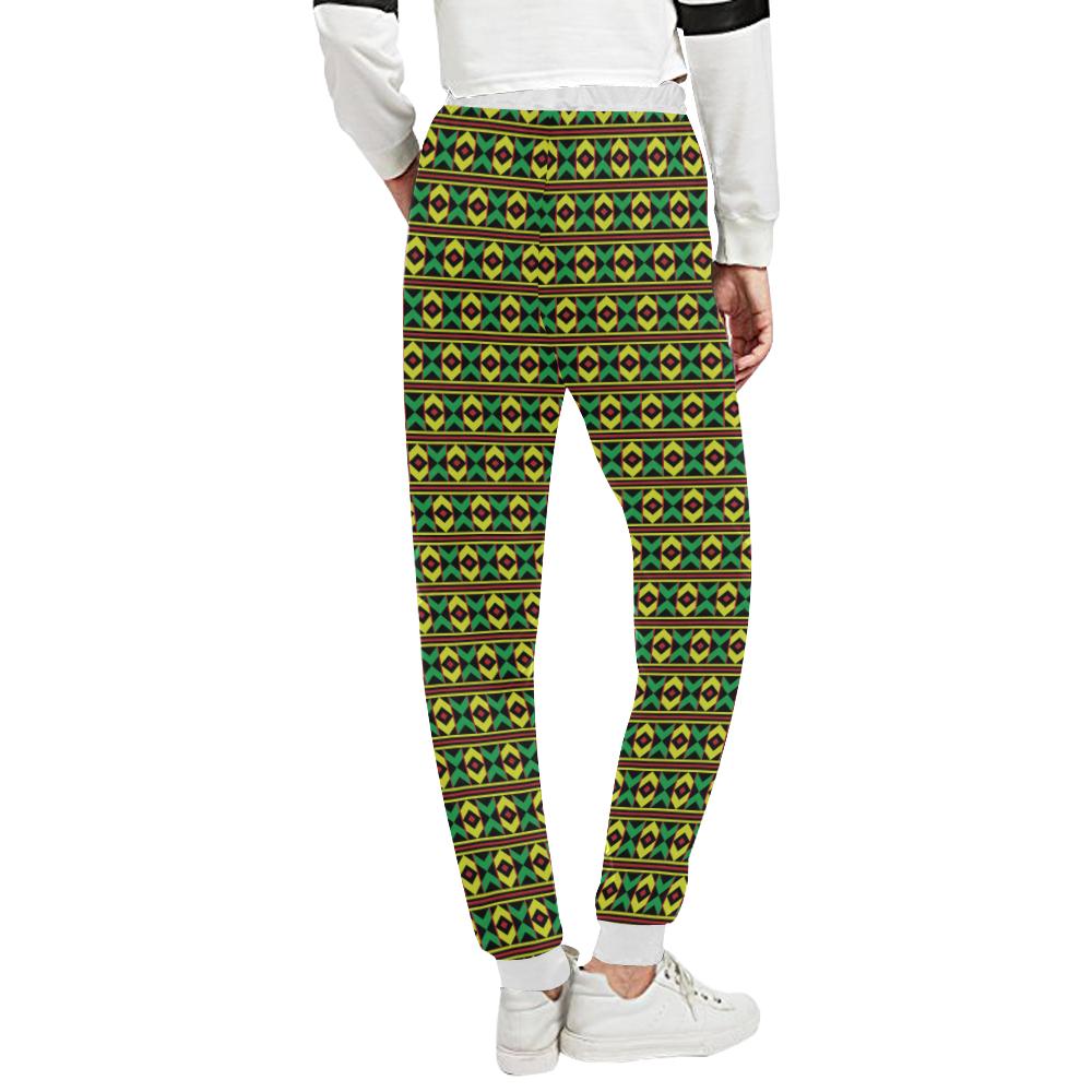 African Geometric Print Pattern Unisex Casual Sweatpants (Model L11)-JTAMIGO.COM