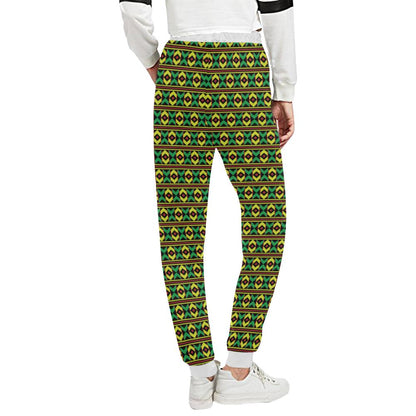 African Geometric Print Pattern Unisex Casual Sweatpants (Model L11)-JTAMIGO.COM