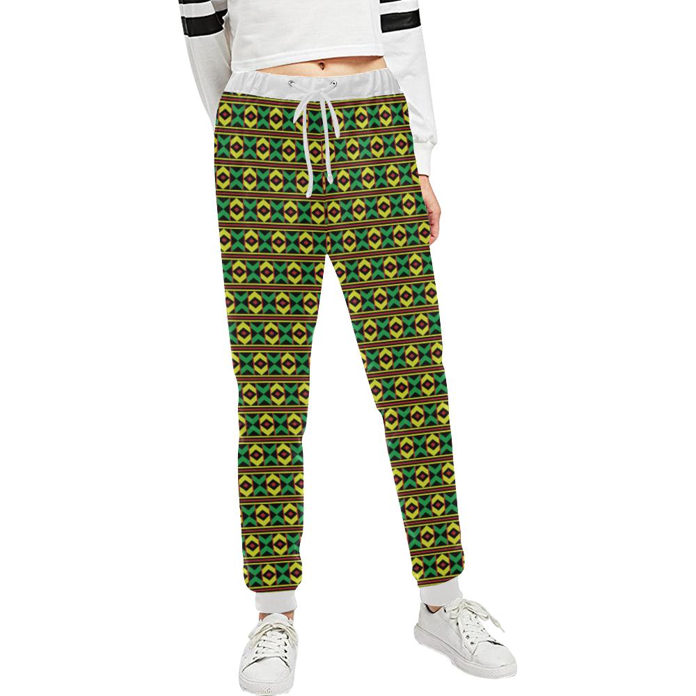 African Geometric Print Pattern Unisex Casual Sweatpants (Model L11)-JTAMIGO.COM