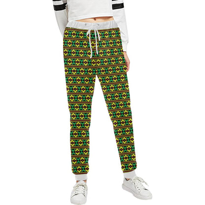 African Geometric Print Pattern Unisex Casual Sweatpants (Model L11)-JTAMIGO.COM
