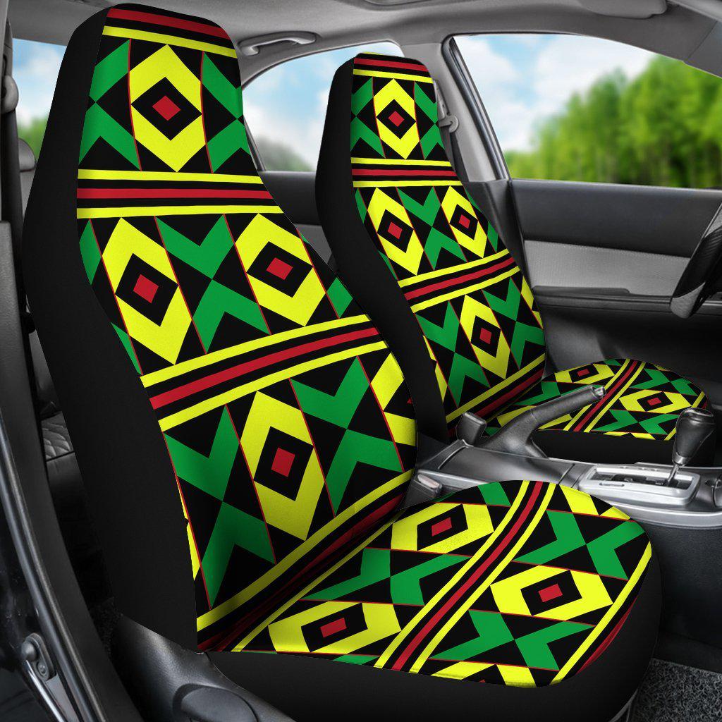 African Geometric Print Pattern Universal Fit Car Seat Covers