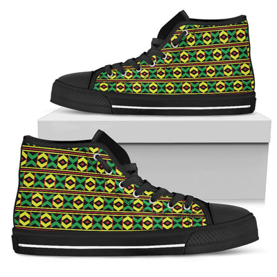 African Geometric Print Pattern Women High Top Shoes