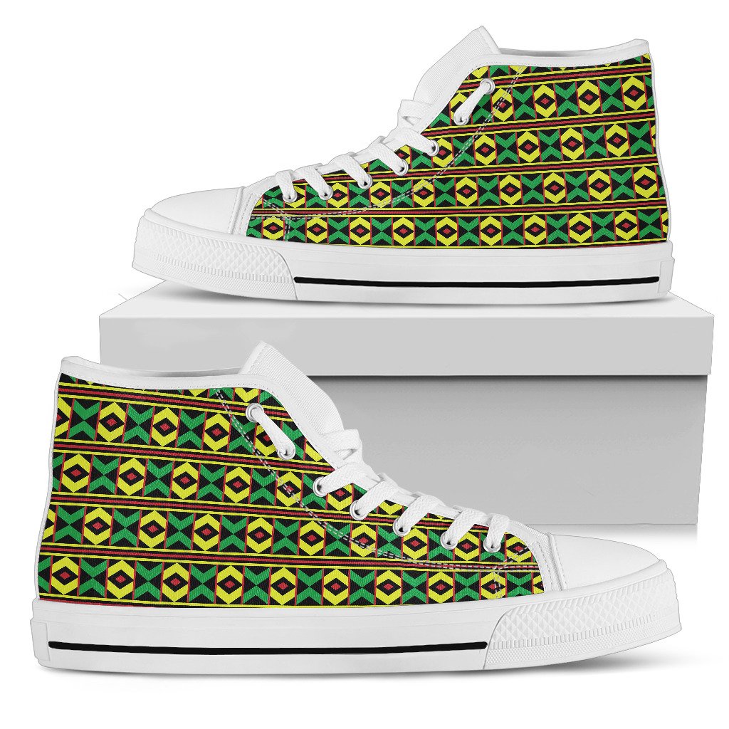 African Geometric Print Pattern Women High Top Shoes