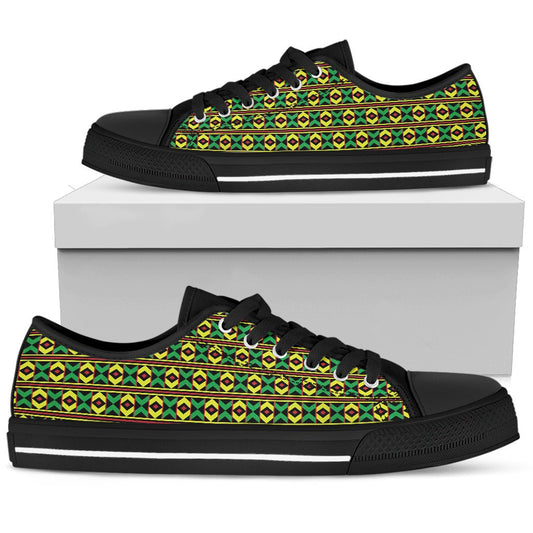 African Geometric Print Pattern Women Low Top Shoes