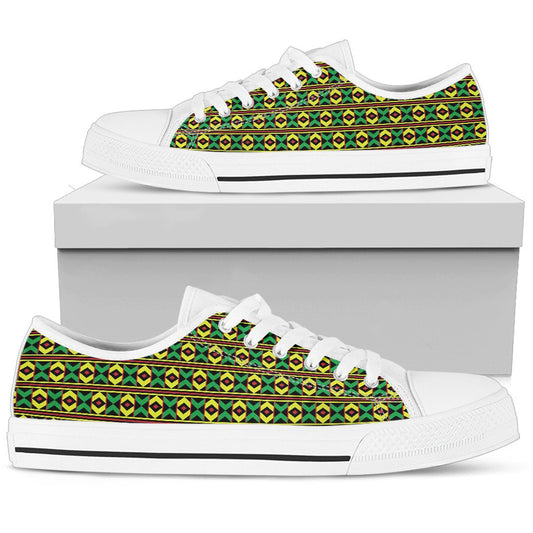 African Geometric Print Pattern Women Low Top Shoes