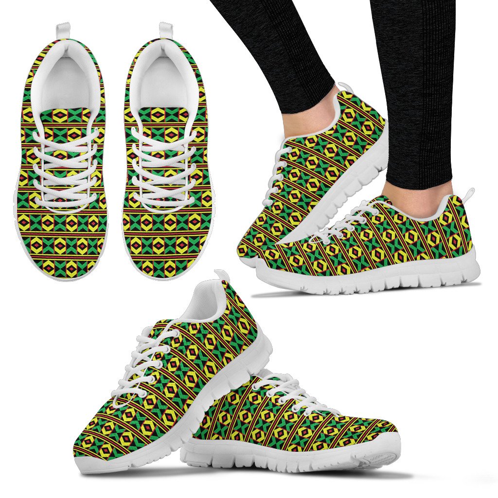 African Geometric Print Pattern Women Sneakers Shoes