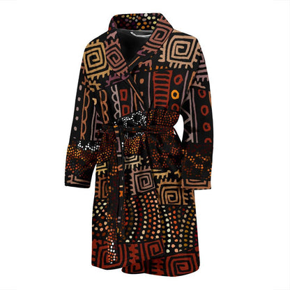 African Pattern Print Design 07 Men Bathrobe-JORJUNE.COM