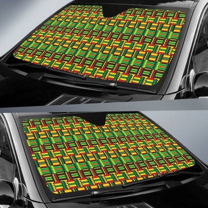 African Zip Zag Print Pattern Car Sun Shade For Windshield