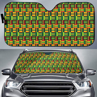 African Zip Zag Print Pattern Car Sun Shade For Windshield
