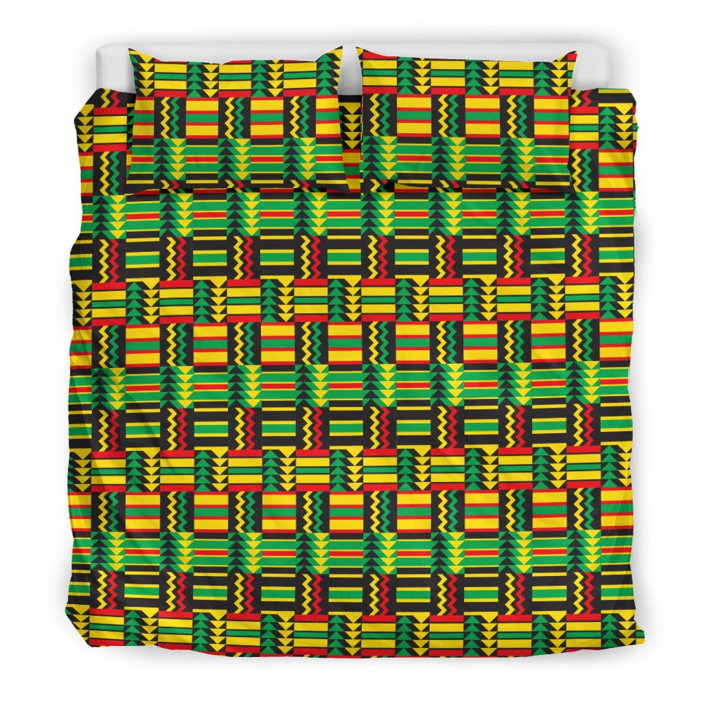 African Zip Zag Print Pattern Duvet Cover Bedding Set