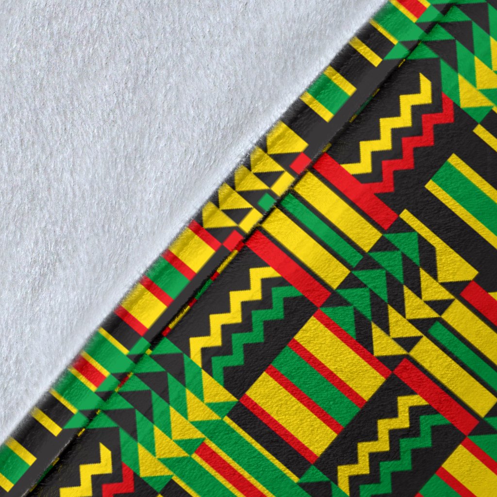 African Zip Zag Print Pattern Fleece Blanket