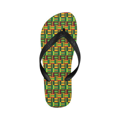 African Zip Zag Print Pattern Flip Flops-JTAMIGO.COM