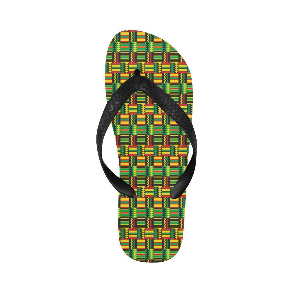 African Zip Zag Print Pattern Flip Flops-JTAMIGO.COM