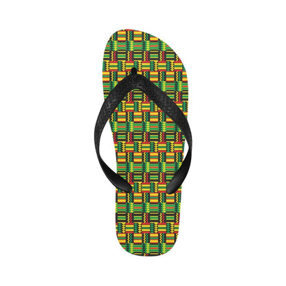 African Zip Zag Print Pattern Flip Flops-JTAMIGO.COM