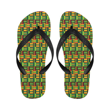 African Zip Zag Print Pattern Flip Flops-JTAMIGO.COM