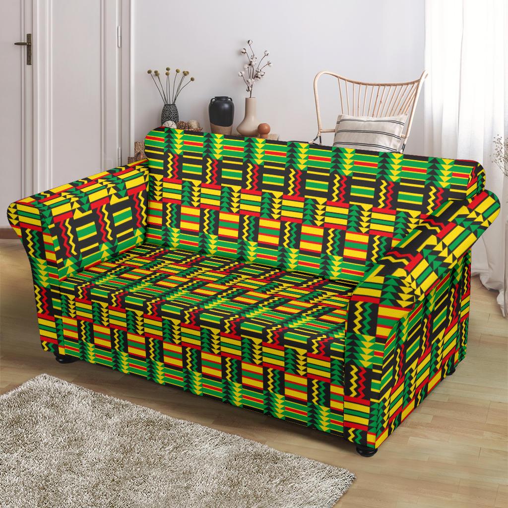 African Zip Zag Print Pattern Loveseat Slipcover-JTAMIGO.COM