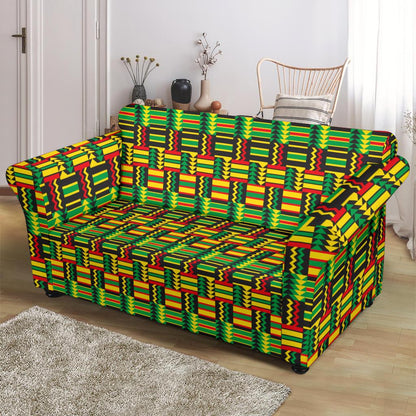 African Zip Zag Print Pattern Loveseat Slipcover-JTAMIGO.COM