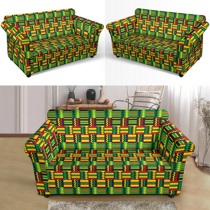 African Zip Zag Print Pattern Loveseat Slipcover-JTAMIGO.COM