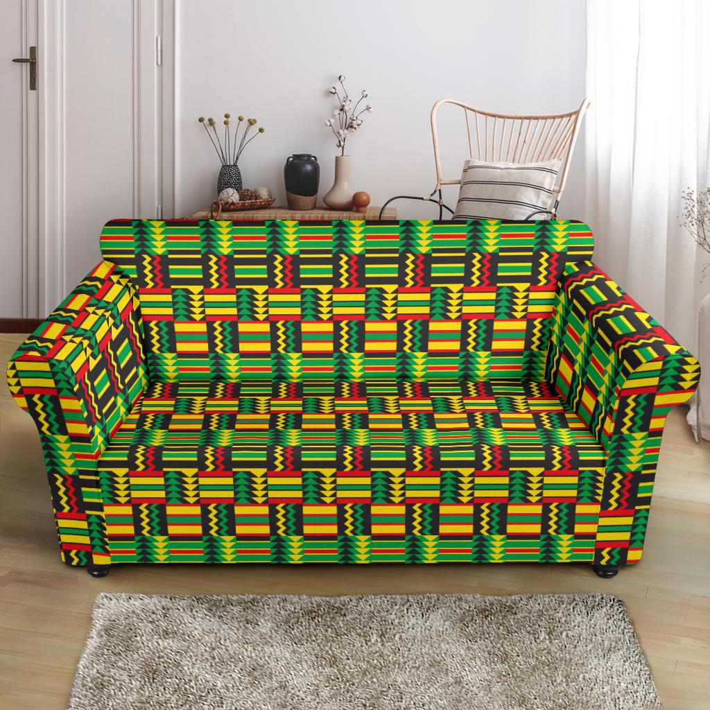 African Zip Zag Print Pattern Loveseat Slipcover-JTAMIGO.COM