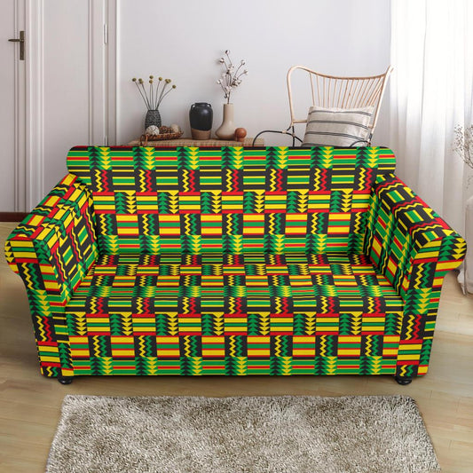 African Zip Zag Print Pattern Loveseat Slipcover-JTAMIGO.COM