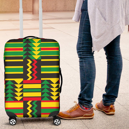 African Zip Zag Print Pattern Luggage Cover Protector