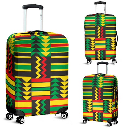 African Zip Zag Print Pattern Luggage Cover Protector
