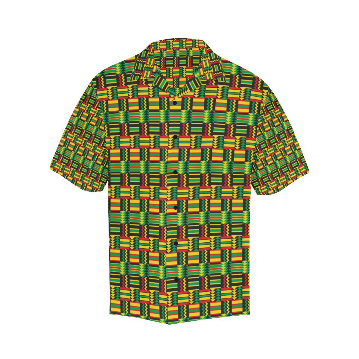 African Zip Zag Print Pattern Men Aloha Hawaiian Shirt