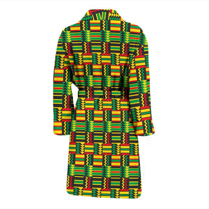 African Zip Zag Print Pattern Men Bath Robe-JTAMIGO.COM