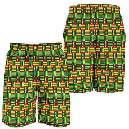 African Zip Zag Print Pattern Mens Shorts-JTAMIGO.COM