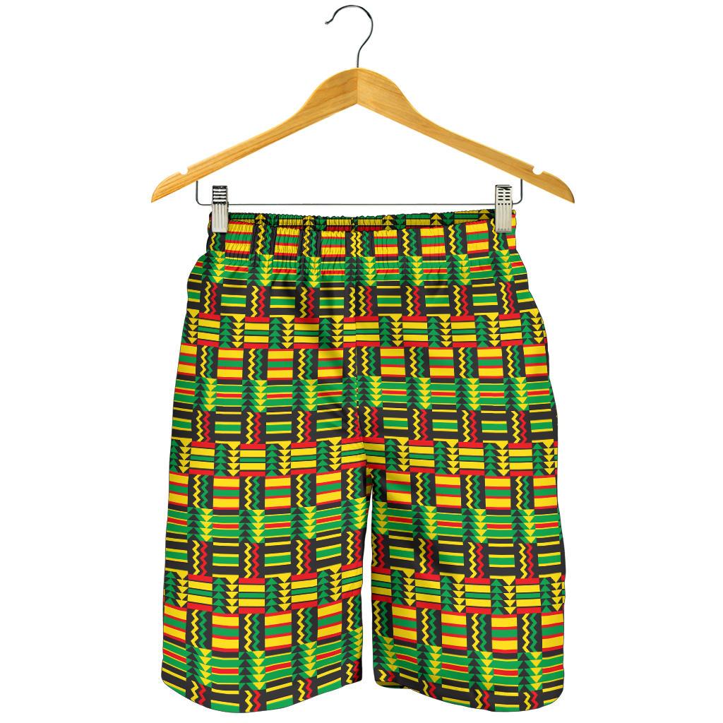 African Zip Zag Print Pattern Mens Shorts-JTAMIGO.COM