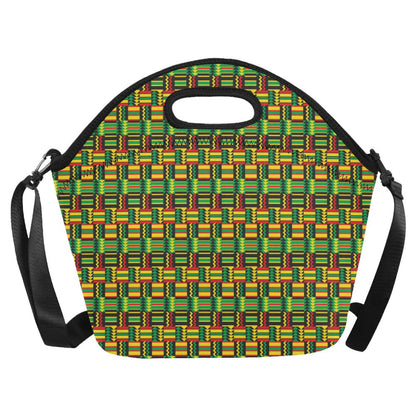 African Zip Zag Print Pattern Neoprene Lunch Bag (Model 1669)(Large)-JTAMIGO.COM