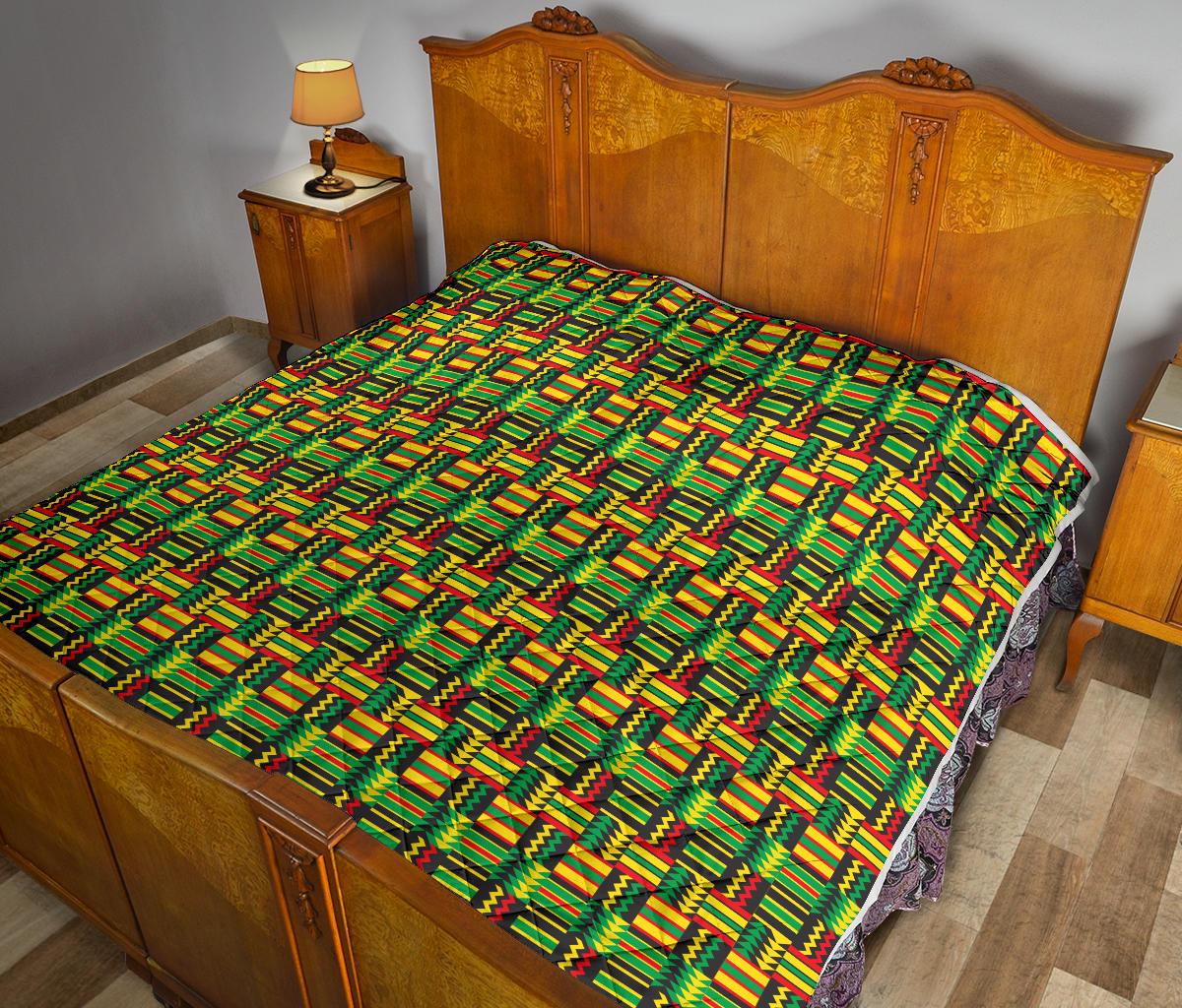 African Zip Zag Print Pattern Premium Quilt-JTAMIGO.COM