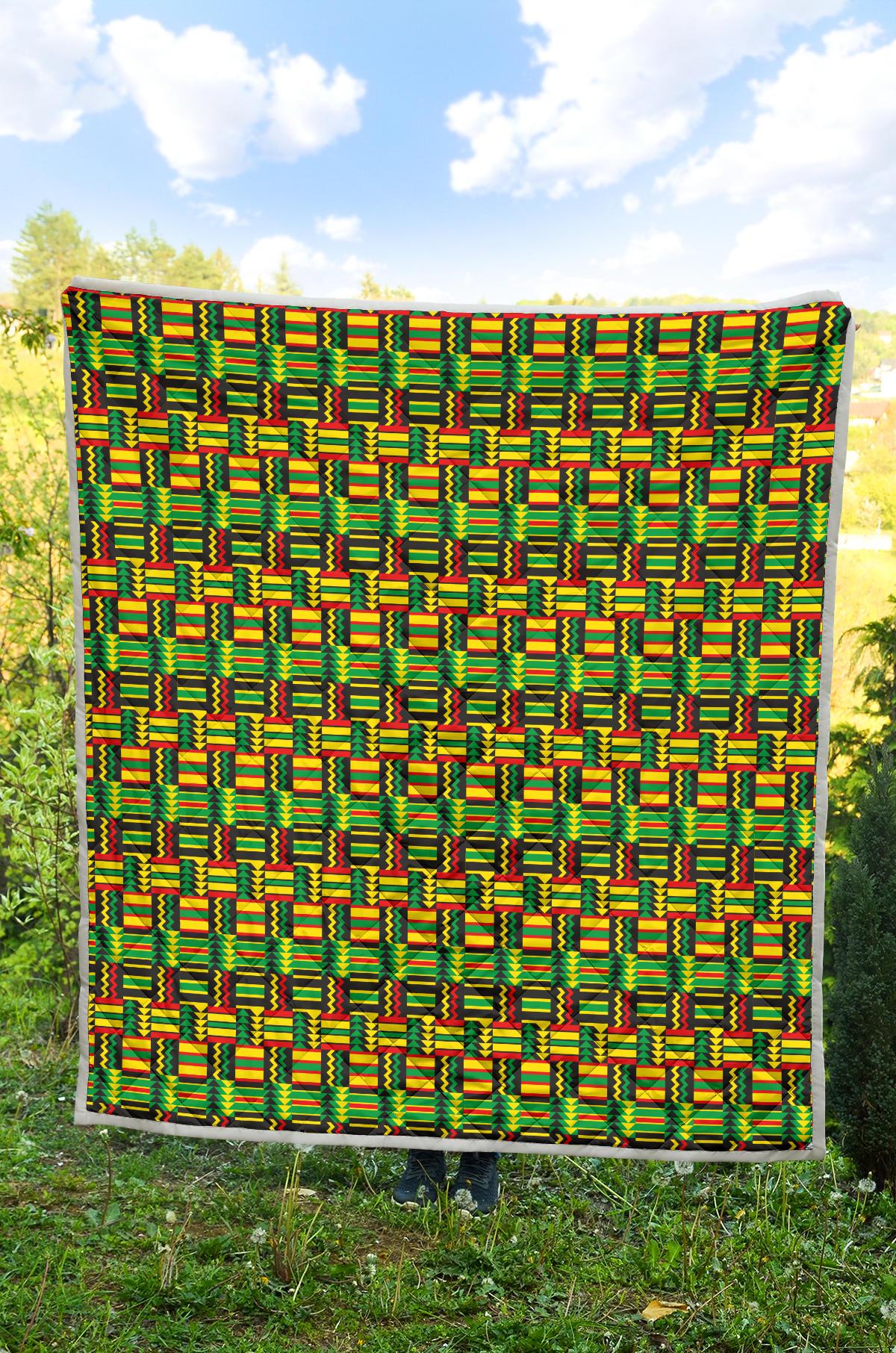African Zip Zag Print Pattern Premium Quilt-JTAMIGO.COM