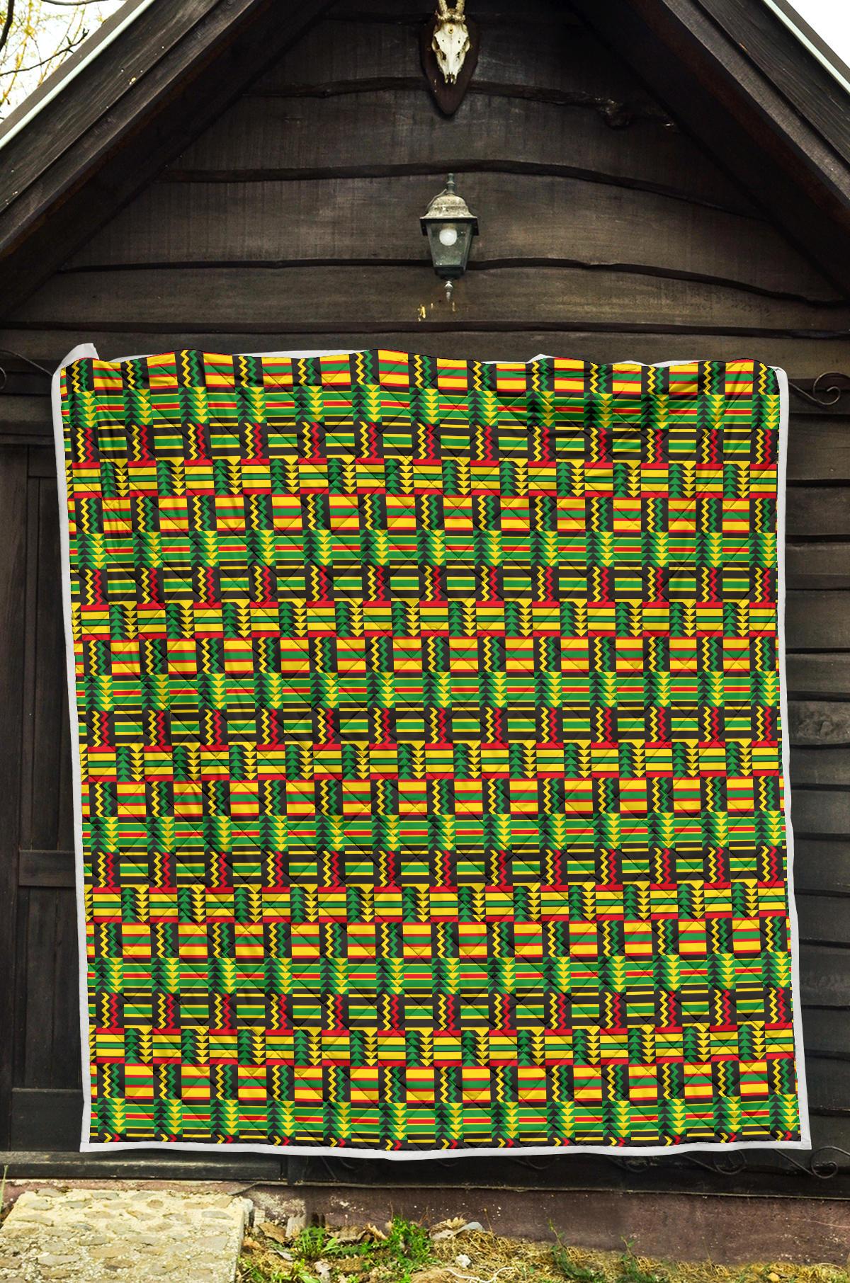 African Zip Zag Print Pattern Premium Quilt-JTAMIGO.COM
