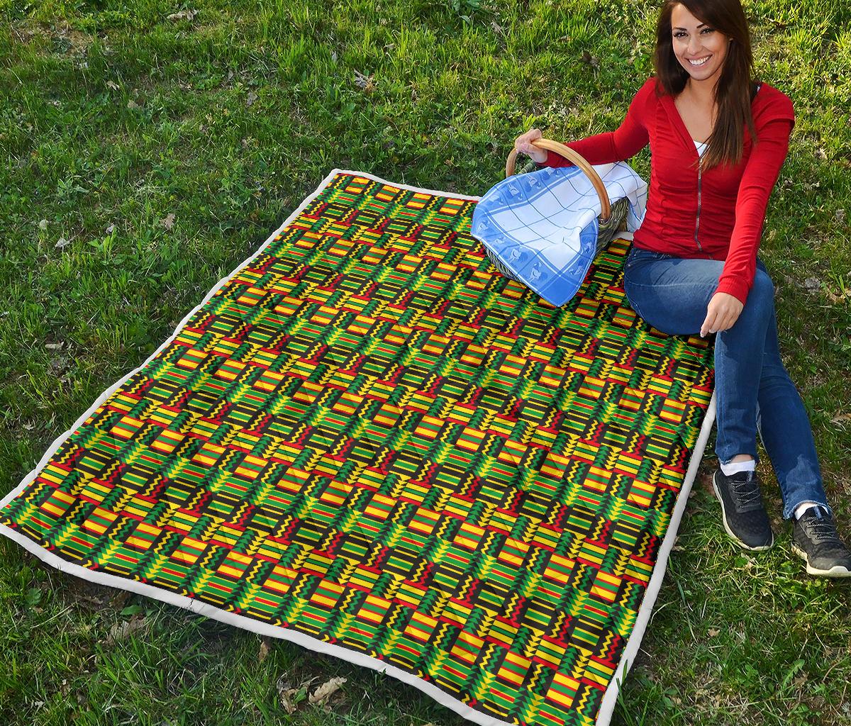 African Zip Zag Print Pattern Premium Quilt-JTAMIGO.COM