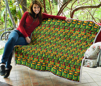 African Zip Zag Print Pattern Premium Quilt-JTAMIGO.COM