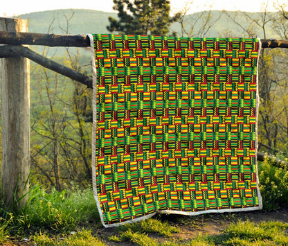 African Zip Zag Print Pattern Premium Quilt-JTAMIGO.COM