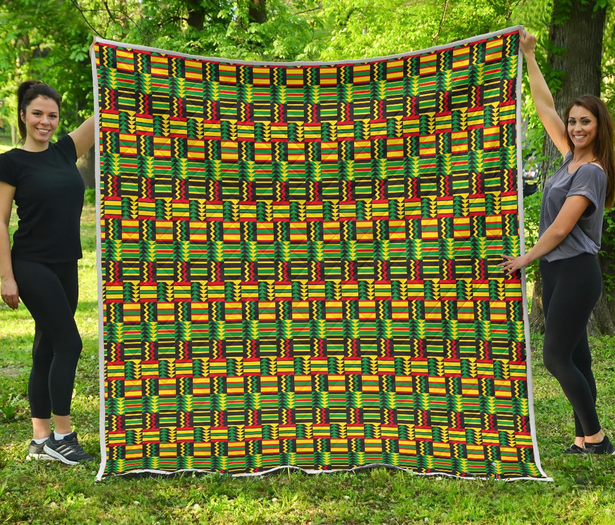 African Zip Zag Print Pattern Premium Quilt-JTAMIGO.COM