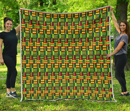 African Zip Zag Print Pattern Premium Quilt-JTAMIGO.COM