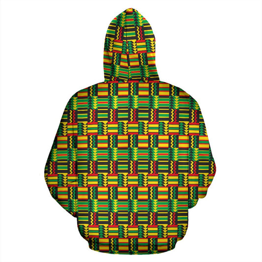 African Zip Zag Print Pattern Pullover Hoodie