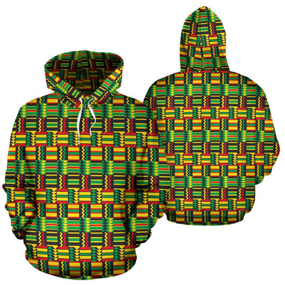 African Zip Zag Print Pattern Pullover Hoodie