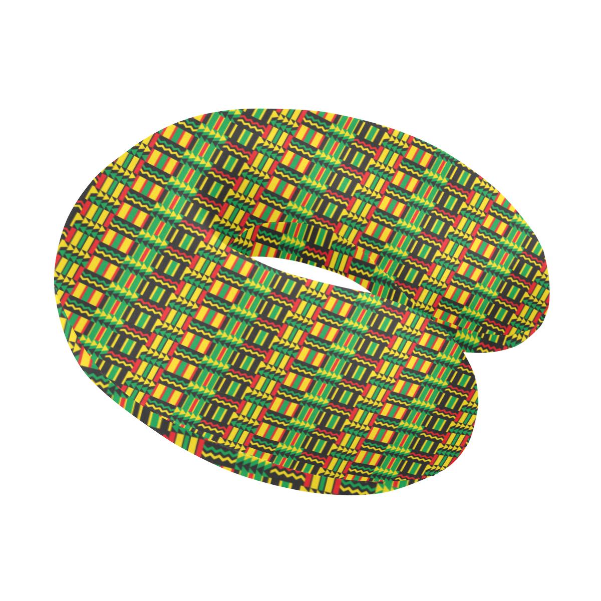 African Zip Zag Print Pattern U-Shaped Travel Neck Pillow-JTAMIGO.COM