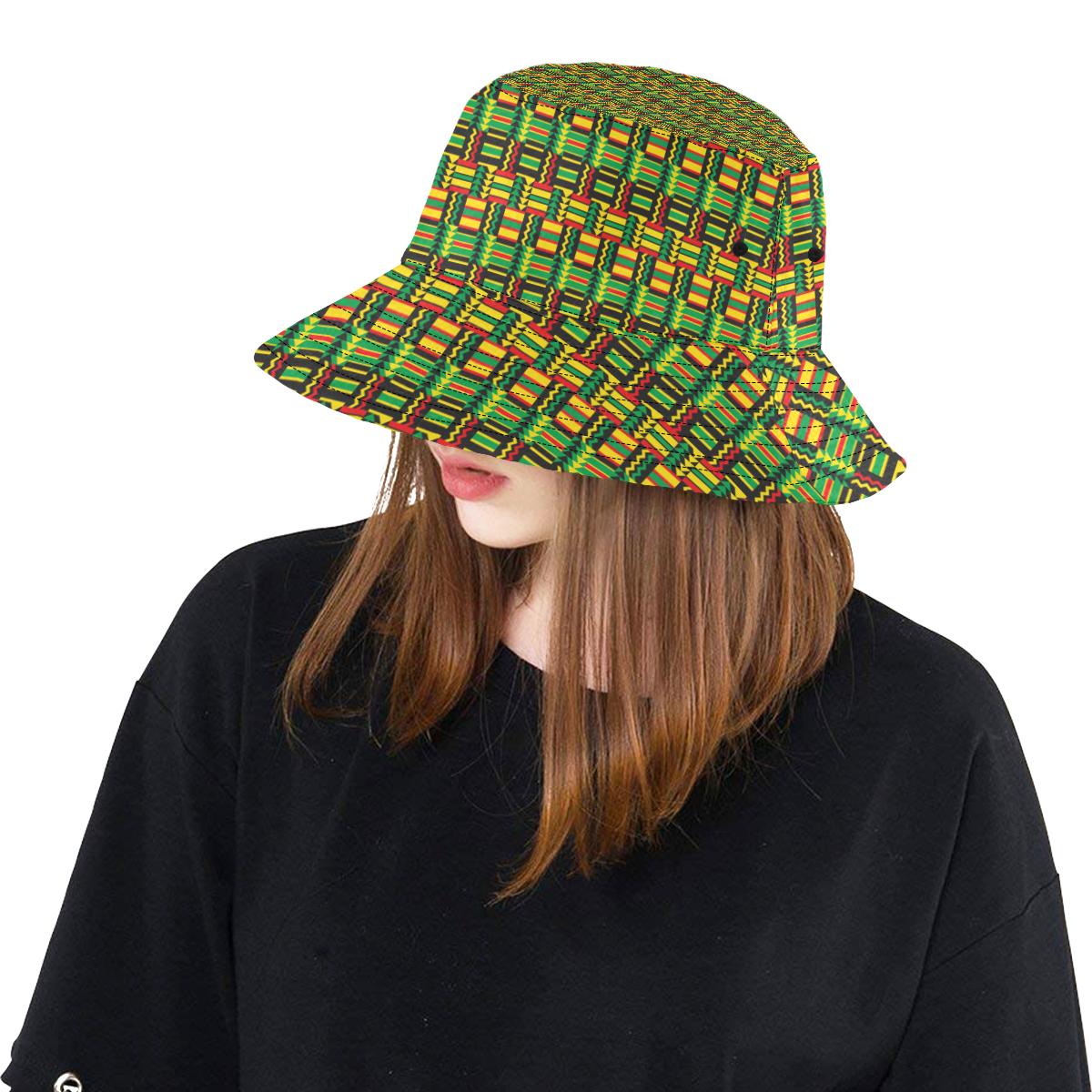 African Zip Zag Print Pattern Unisex Bucket Hat