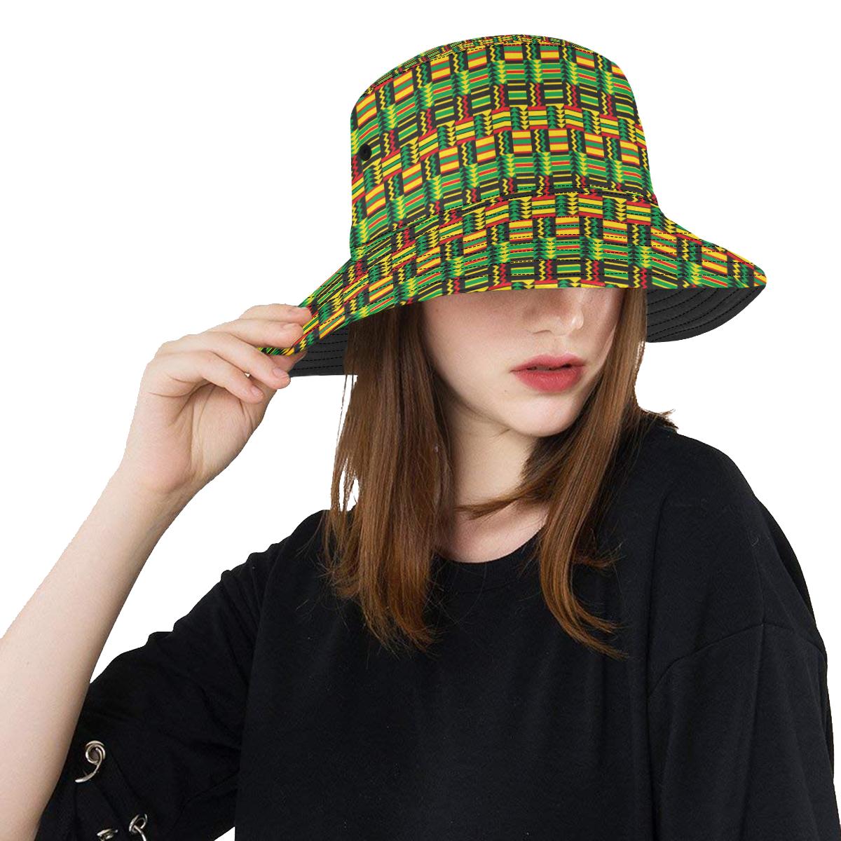 African Zip Zag Print Pattern Unisex Bucket Hat